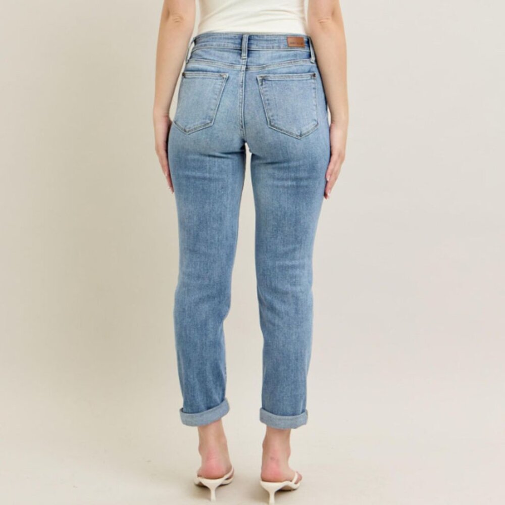 Judy Blue Plus Bleach wash Boyfriend Jeans - Picture 3 of 3